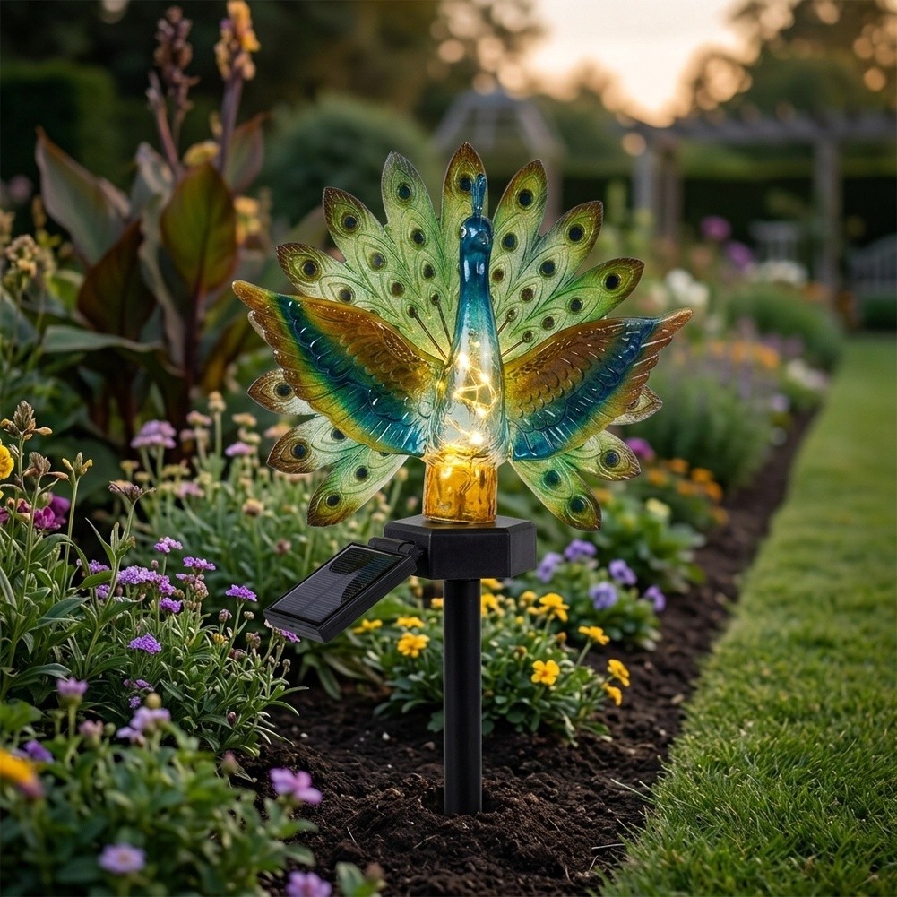 Resin Art Use - Pavón Solar de Resina para Jardín