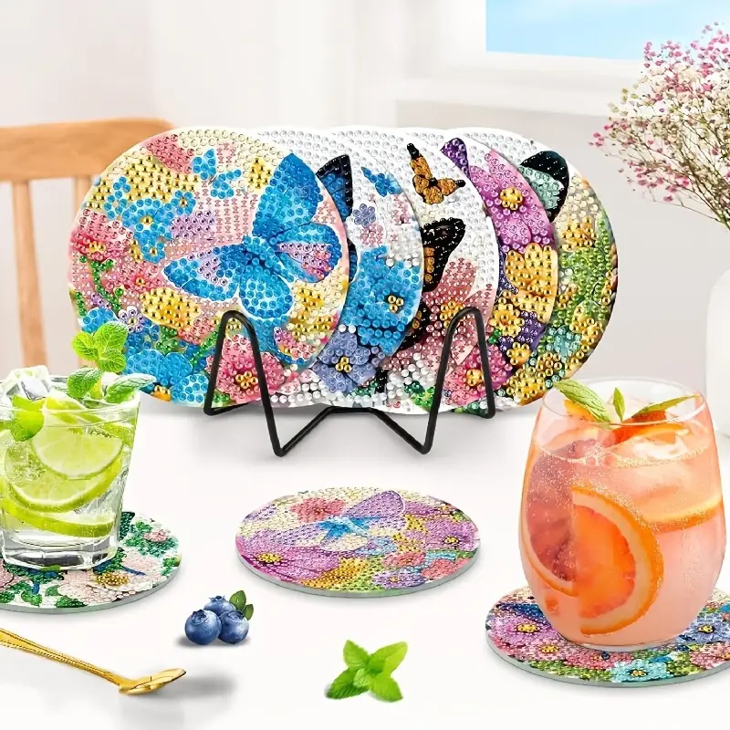 8 Posavasos de Arte con Diaman - Resin Art Coasters reseña y precio
