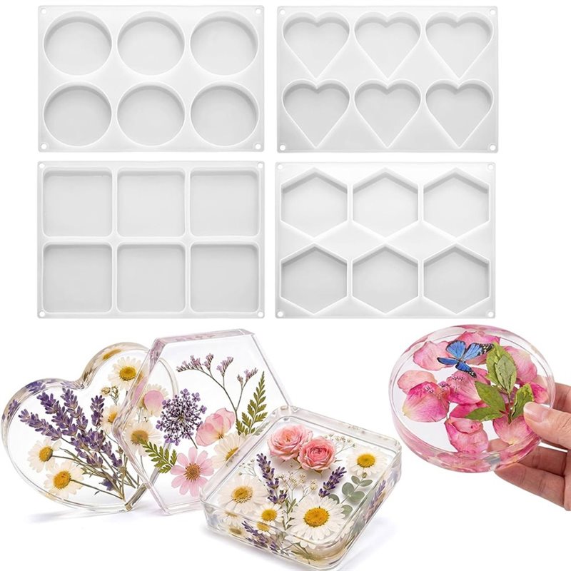 Moldes de resina FYBL de 4 pul - Resin Art Coasters reseña y precio